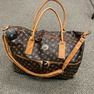 Monogram Duffel Bag - Brown and Tan